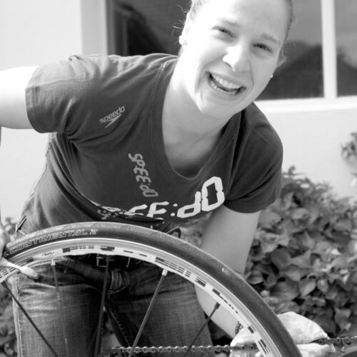 Barbara Scherrer, Triatlon Weltmeisterin und Tochter unseres Vermieter, nahm sich Zeit und gab uns einen Einblick in ihr Leben